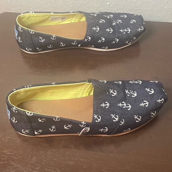 TOMS Women's Anchor Print Shoes - Navy (Nautical/Yacht Rock/Boat/Beach) - Picture 4 of 6